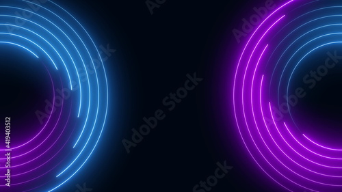 Neon lights blue and purple seamless loop background motion graphics animation.