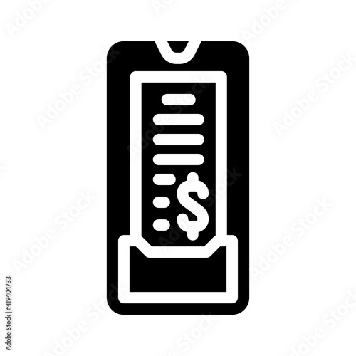 digital check glyph icon vector illustration sign