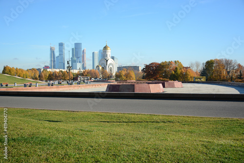 MOSCOW, RUSSIA - October 19, 2018: View of Poklonnaya Hill