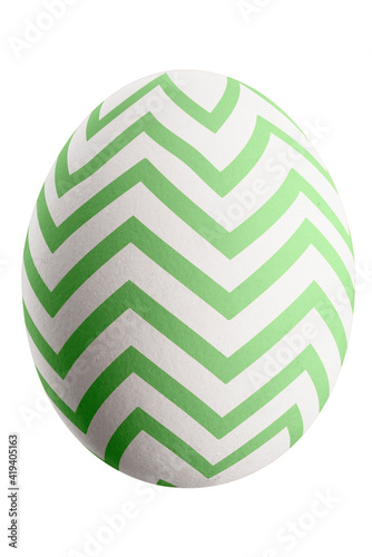 Large picture of an isolated easter egg with a stripes pattern.