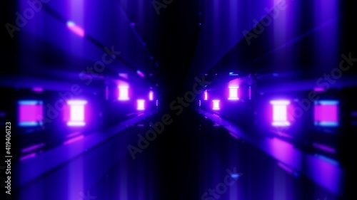 Abstract 3d illustration of glowing lights on black background