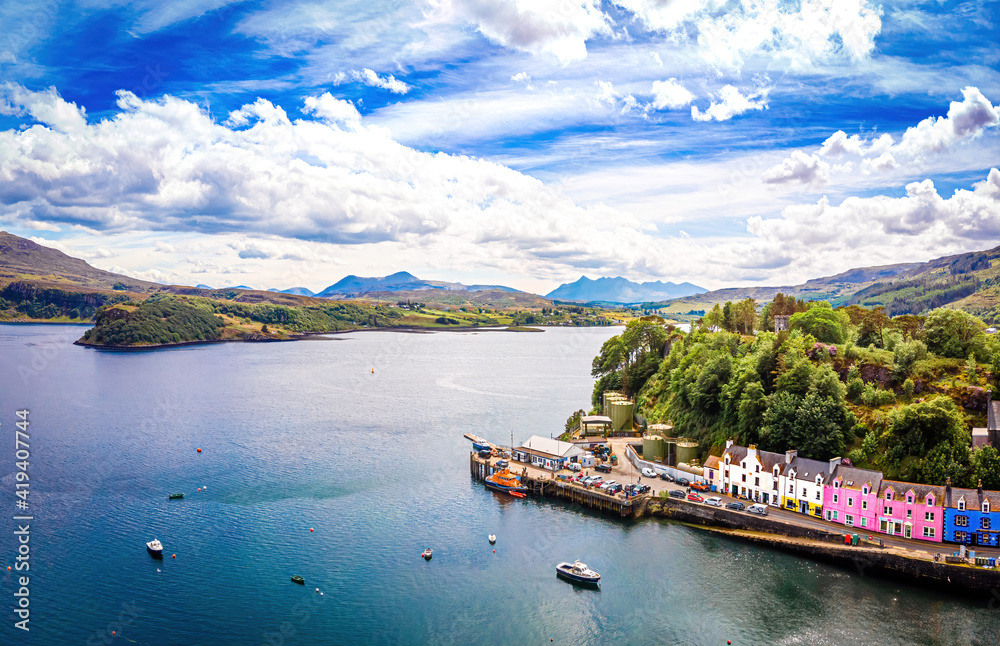 Colorful houses of Portree, Isle of Skye, Scotland