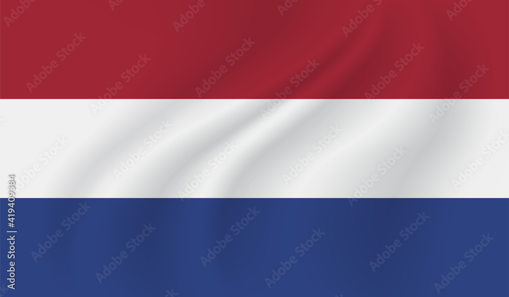 Grunge Netherlands flag. Netherlands flag with waving grunge texture.