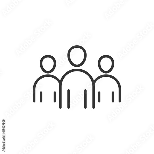 Customer interaction. Customers outline icon. Vector illustration.