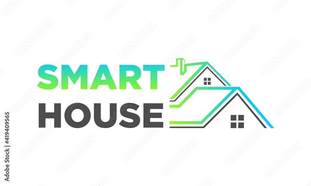 Smart house property vector logo