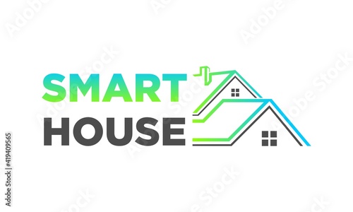 Smart house property vector logo