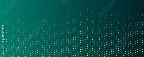 gold dot halftone on green background