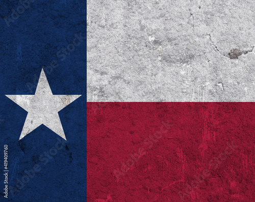 Fahne von Texas auf verwittertem Beton