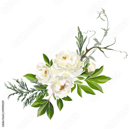decorative element from white flowers