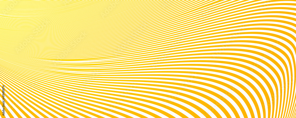 Yellow orange white line wave abstract background. The geometric pattern by stripes . Seamless vector background. Yellow, gold texture. 