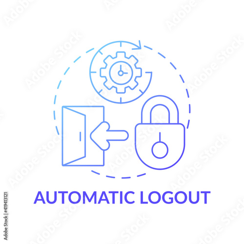Automatic logout concept icon. Security purposes idea thin line illustration. Automatically log. Using control panel. Protection private data. Vector isolated outline RGB color drawing