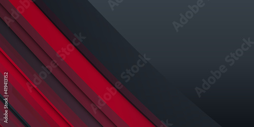 Abstract black grey metallic overlap red light wave curve mesh design modern luxury futuristic technology background vector illustration. Corporate concept red black grey contrast background. 