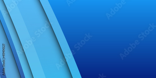 Modern 3D blue abstract background with paper cut shapes. Layered tunnel wave background. Shadows box. Vector design for business presentations, flyers, posters 