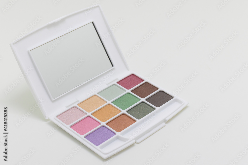 Eye shadow and on a white background