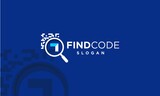 barcode search logo with geometric style