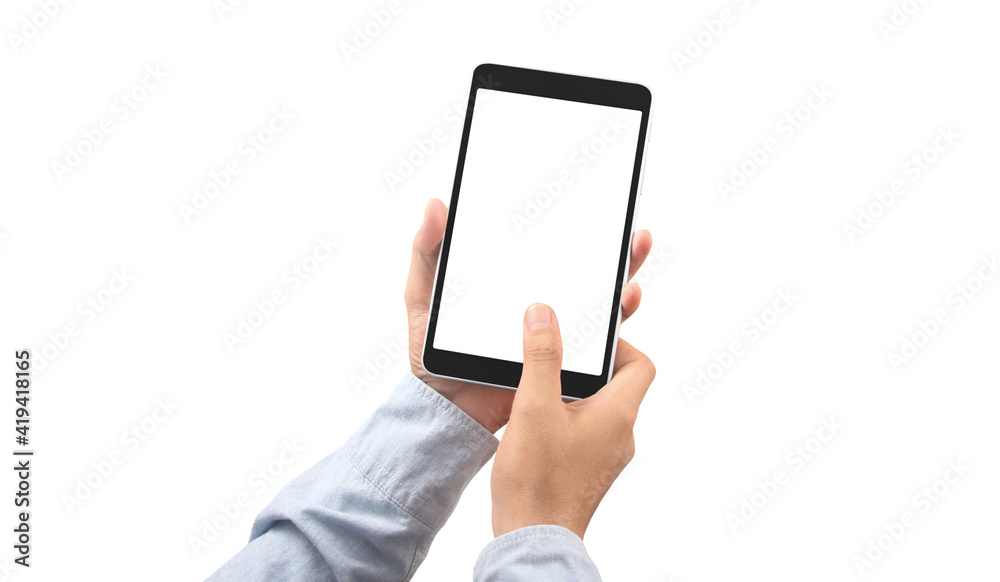 Hands holding tablet touch computer gadget Hands holding tablet touch computer gadget