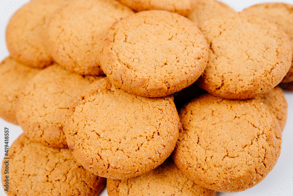 round oatmeal cookies. sweet treat to tea. round oatmeal cookies. sweet treat to tea.
