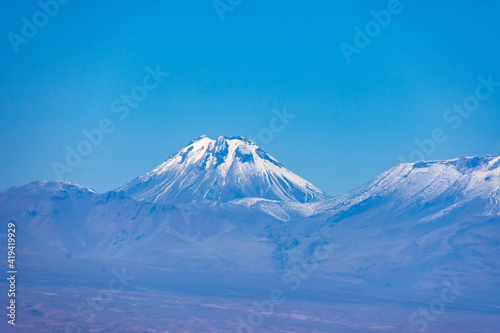 Volcanoes in the Atacama  Chile on a cloudless winter day