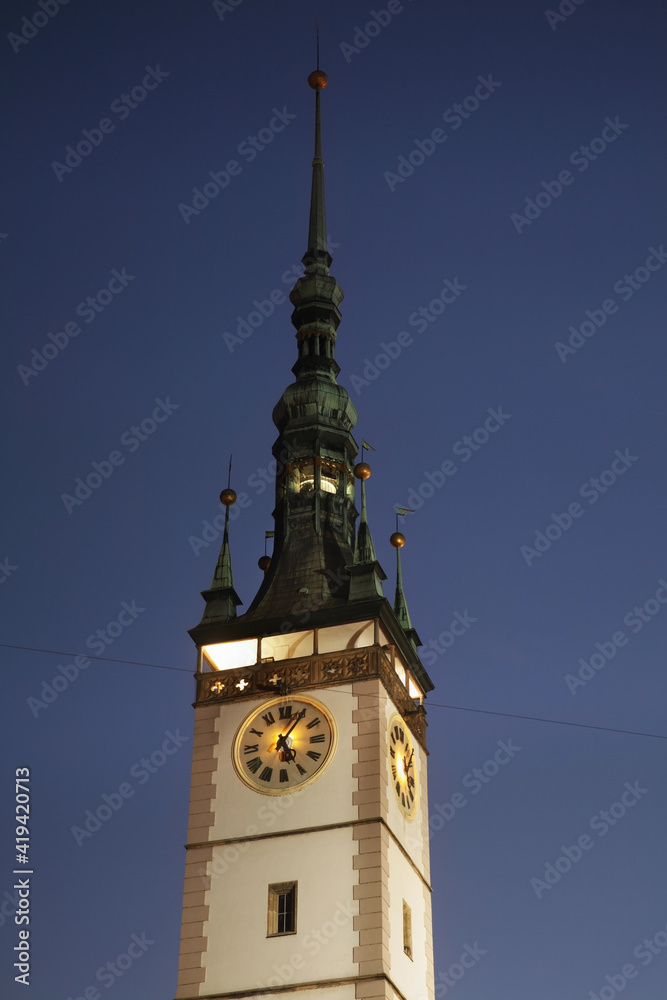Townhouse at Upper Square (Horni namesti) in Olomouc. Moravia. Czech Republic