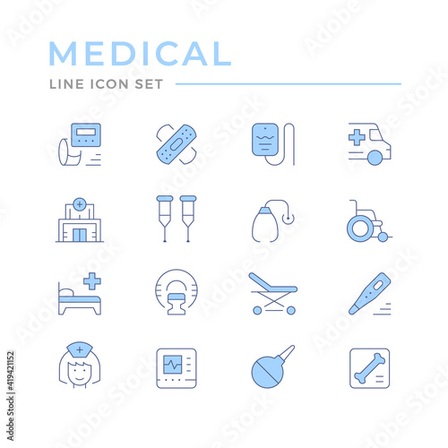 Set of medical color icons