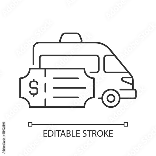 Special event transportation linear icon. Corporate transport rental. More than just taxi. Thin line customizable illustration. Contour symbol. Vector isolated outline drawing. Editable stroke