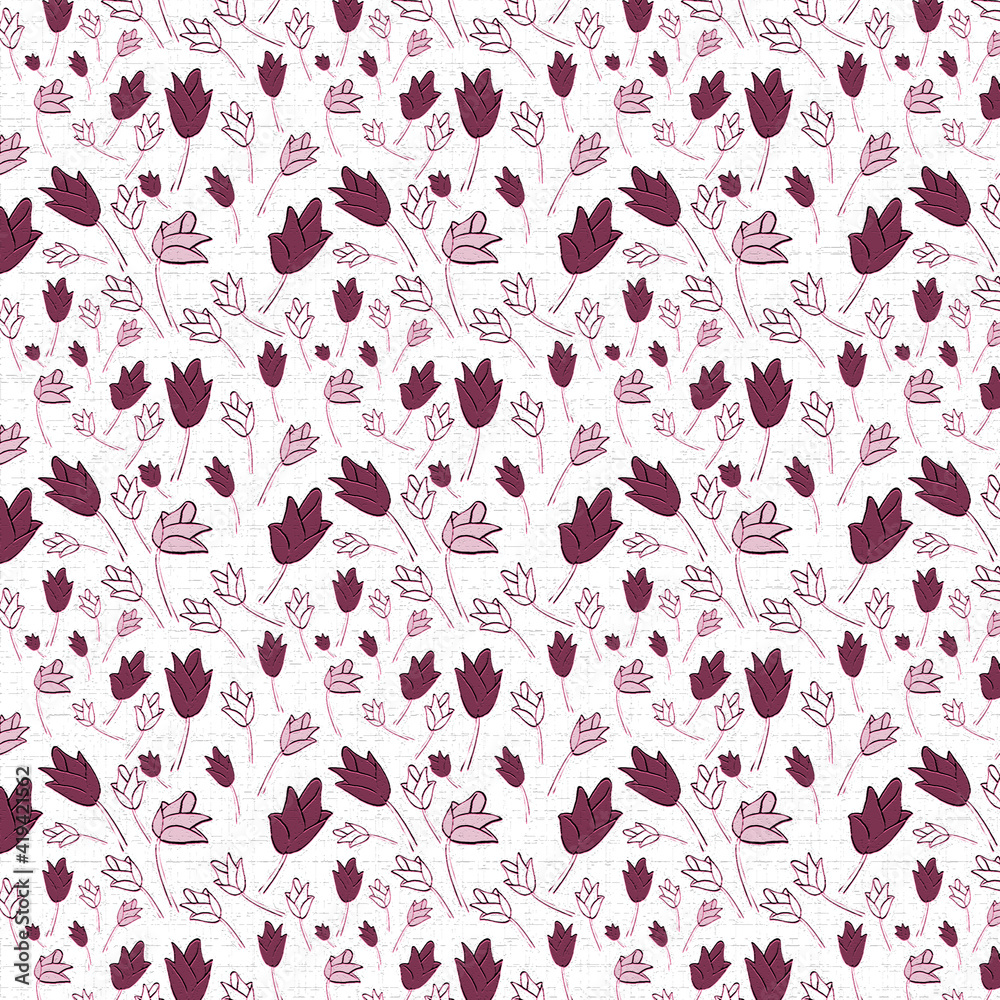 Naklejka premium Pattern with flowers, for printing on fabric, paper for scrapbooking, gift wrap and wallpapers