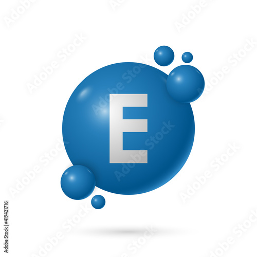 Vitamin E natural essence capsule, medicine and health, vector illustration