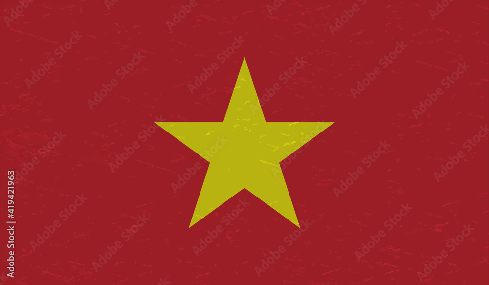 Grunge Vietnam flag. Vietnam flag with waving grunge texture. Grunge Vietnam flag. Vietnam flag with waving grunge texture.