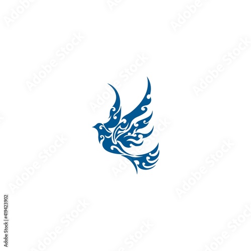 Bird tribal icon logo, bird vector icon eps.10
