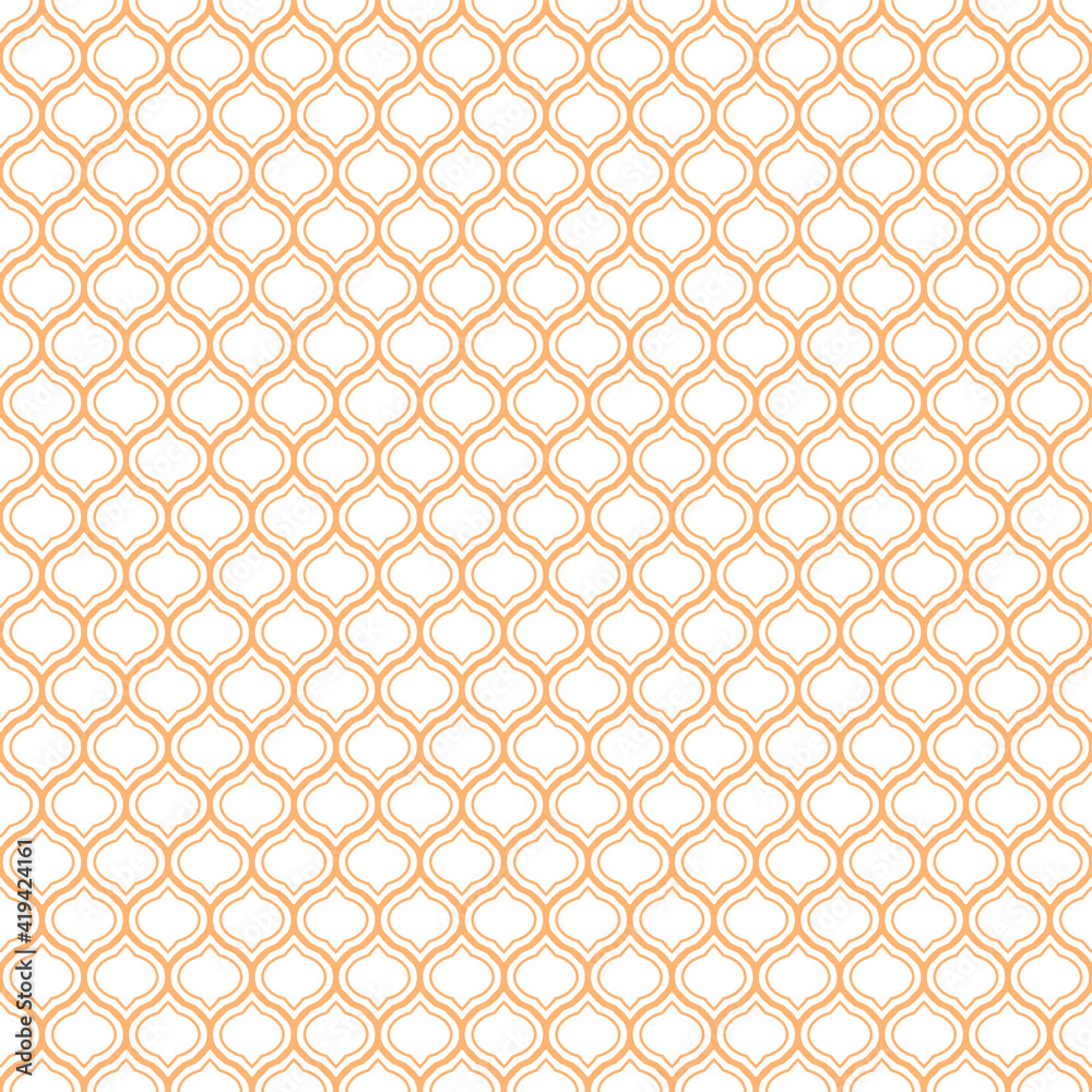 Abstract Seamless Pattern Orange Doodle Geometric Figures Background Vector Abstract Seamless Pattern Orange Doodle Geometric Figures Background Vector