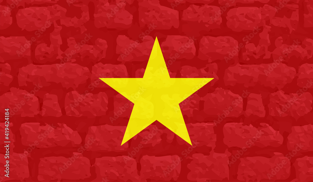 Grunge Vietnam flag. Vietnam flag with waving grunge texture. Grunge Vietnam flag. Vietnam flag with waving grunge texture.