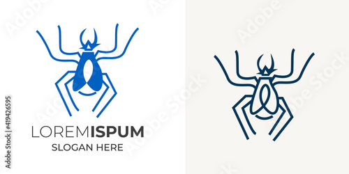 Minimal Cockroaches Logo design vector template