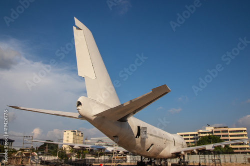 Old discarded airplane or jumbo jet photo