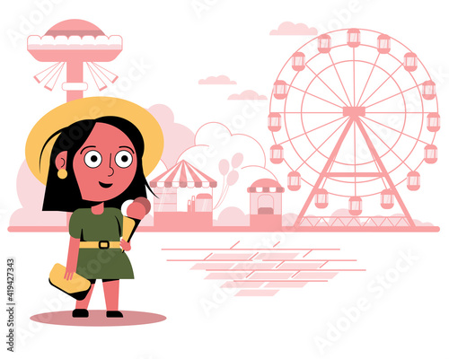 The girl at the amusement park © Pixuliana
