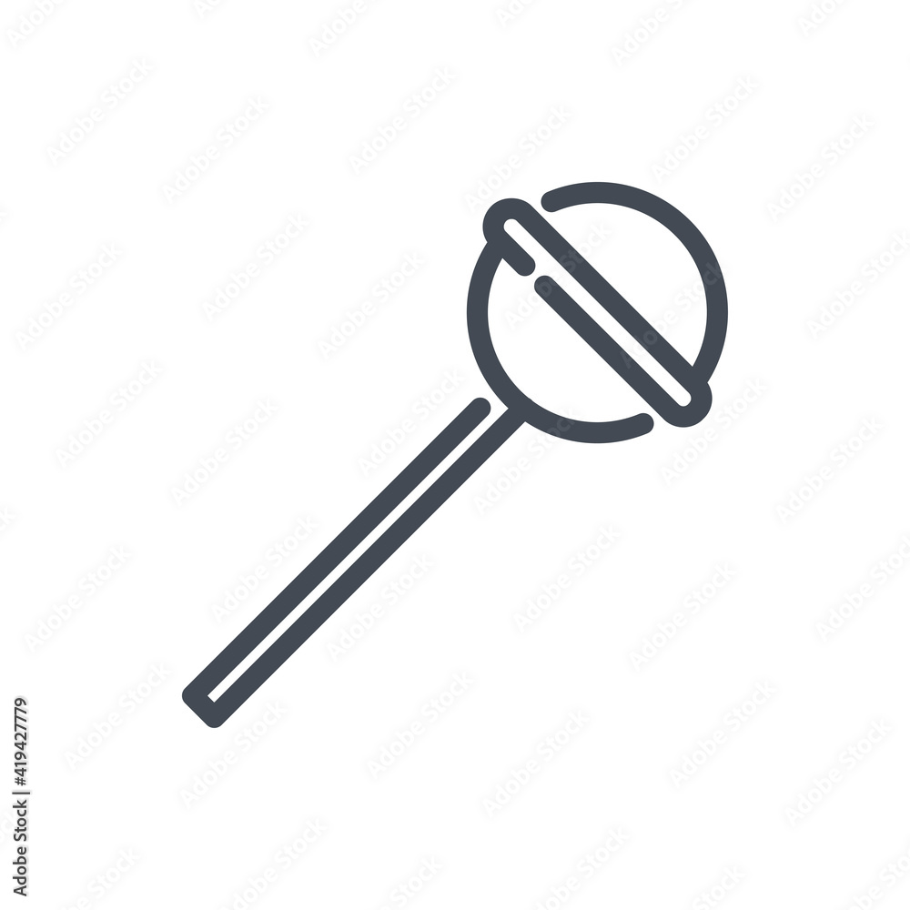 Lollypop line icon. Pop lick candy on stick vector outline sign. Lollypop line icon. Pop lick candy on stick vector outline sign.