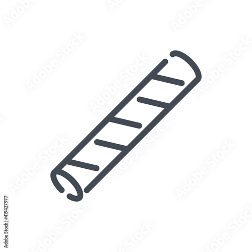 Chocolate wafer roll line icon. Sweet stick vector outline sign.