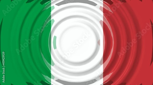 Water drop wave of Italy flag video. Flag waving video. Italian flag