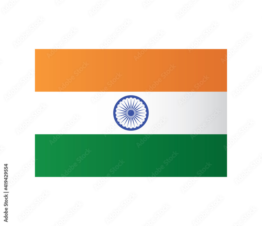 Flag of India, vector design. Saffron, white and green with Ashoka ...