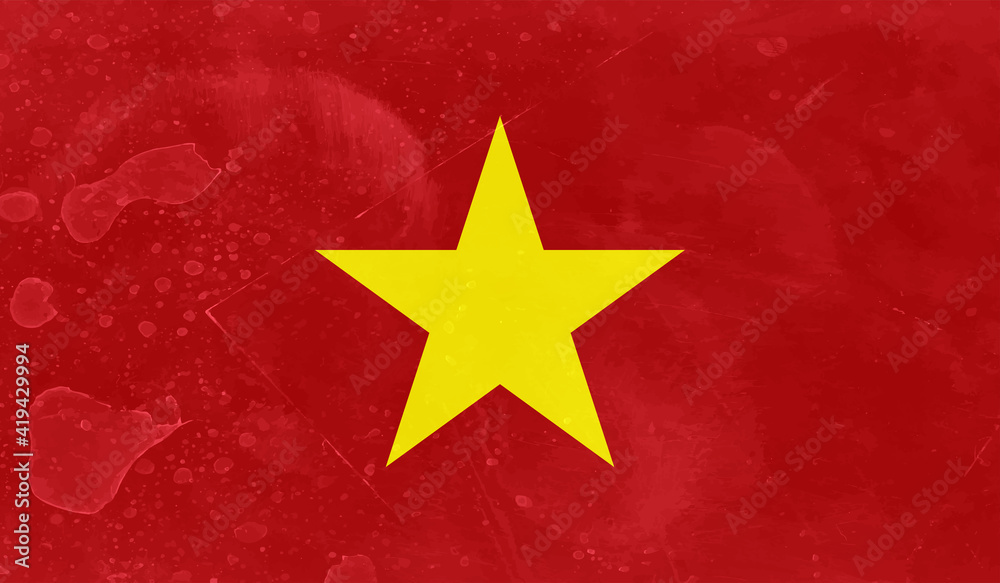 Grunge Vietnam flag. Vietnam flag with waving grunge texture. Grunge Vietnam flag. Vietnam flag with waving grunge texture.