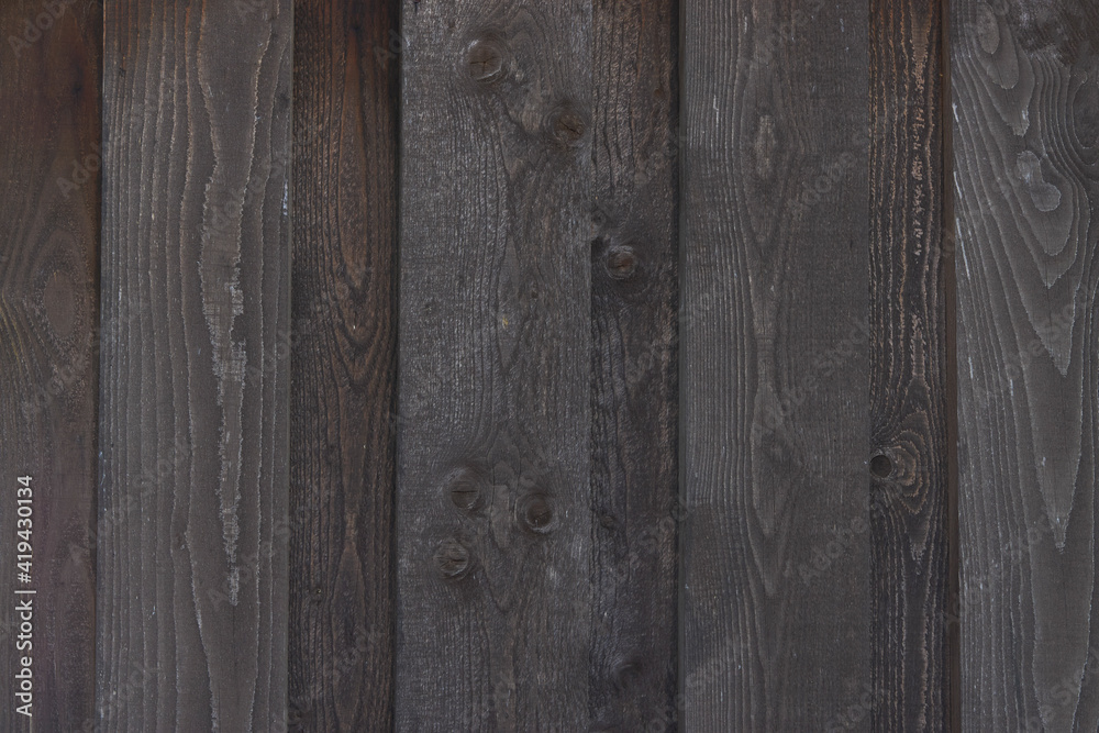 Naklejka premium Wooden log house wall background texture