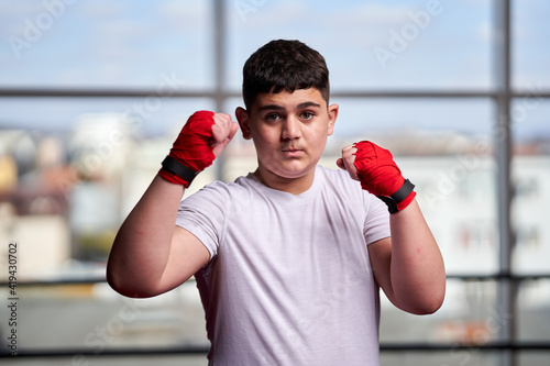 Fat kickboxer doing shadow boxing © Xalanx