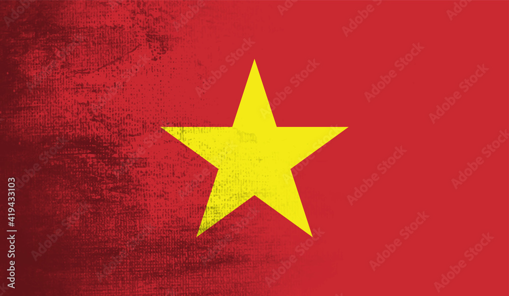 Grunge Vietnam flag. Vietnam flag with waving grunge texture. Grunge Vietnam flag. Vietnam flag with waving grunge texture.