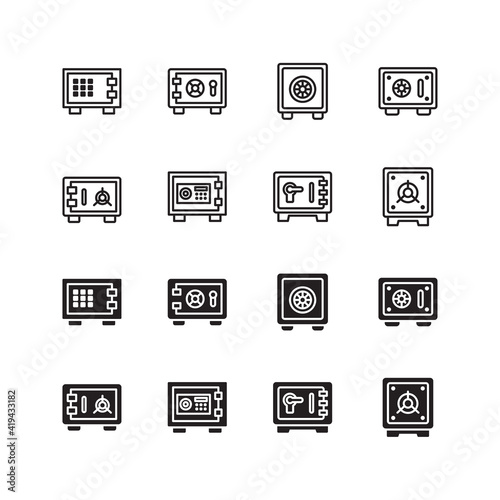 Safe box icon set. Vector graphic illustration. Suitable for website design, logo, app, template, and ui.  © IconLauk