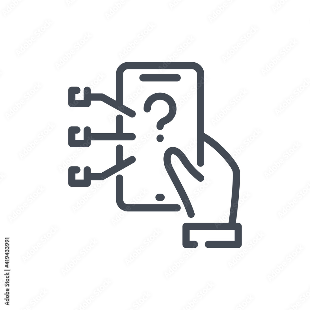 Mobile phone components line icon. Smartphone characteristics vector outline sign. Mobile phone components line icon. Smartphone characteristics vector outline sign.