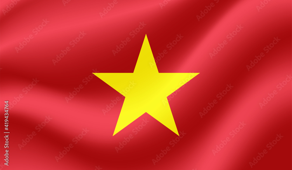 Grunge Vietnam flag. Vietnam flag with waving grunge texture.