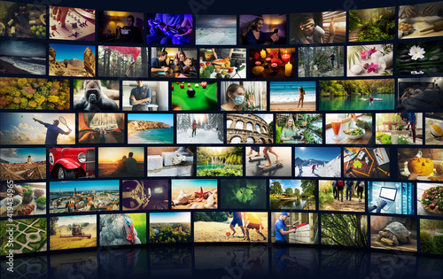 Canvas Print smart television. media content on demand. tv channel pack