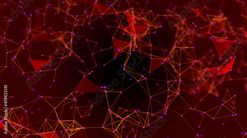 Connections system.Big data digital background. 3d rendering.