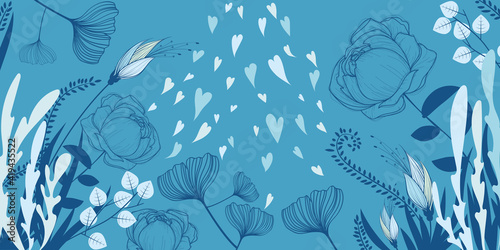 Love floral illustration