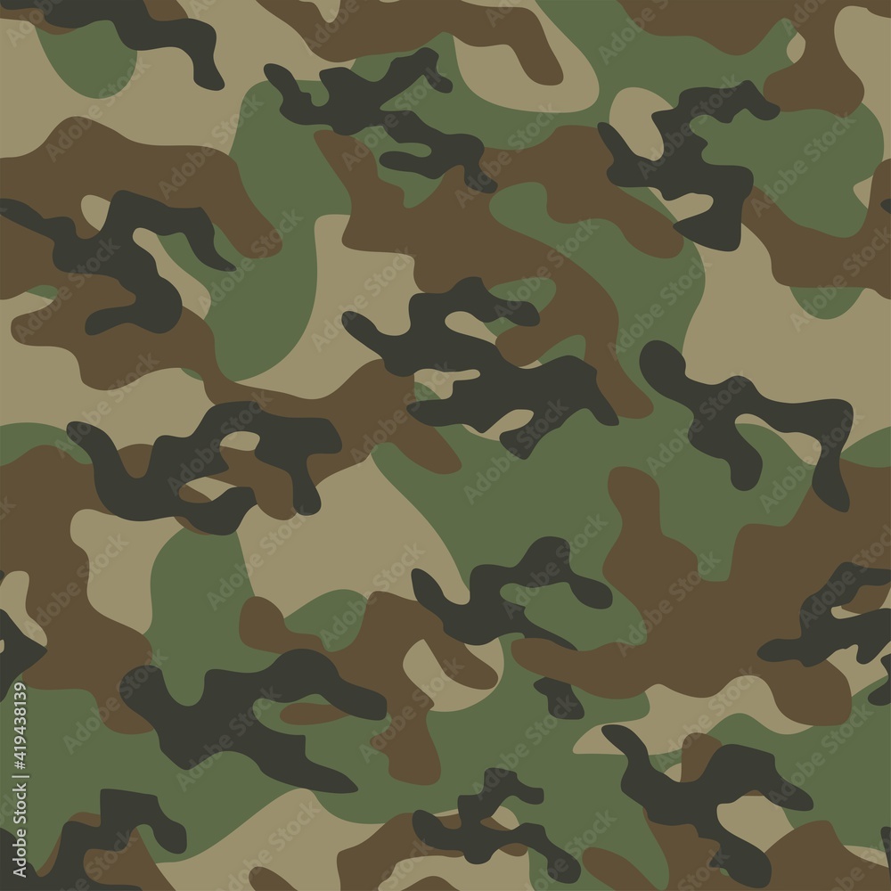 Fototapeta premium green military camouflage vector seamless pattern