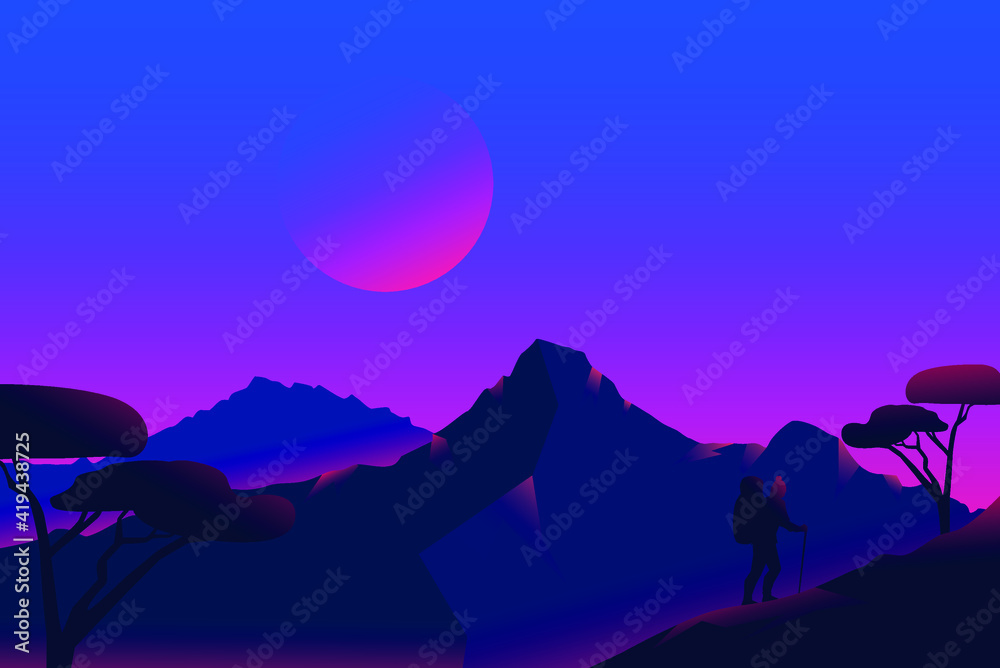 Fototapeta premium sunset in mountains